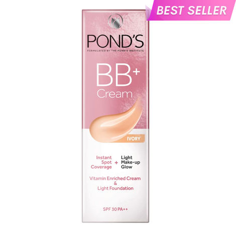 Buy Ponds BB+ Cream| Instant Spot Coverage + Light Make-up Glow | Tinted Moisturiser | Enhances Glow |Ivory |18 gms-Purplle