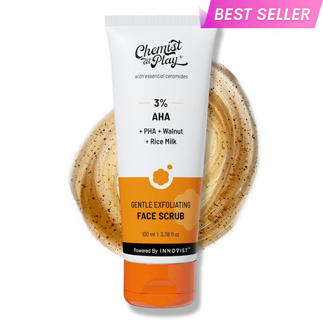 Buy Chemist At Play Gentle Exfoliating Face Scrub with Mandelic Acid & Walnuts | Removes Dead Skin & Blackheads | Detans |Gives Instant Glow| Face Scrub for Women & Men | 100 ml-Purplle