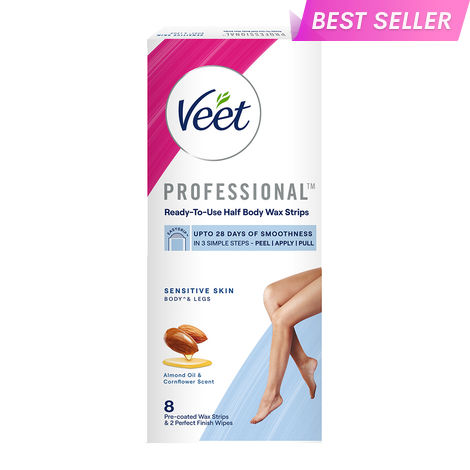 Veet Full Body Waxing Kit, Sensitive Skin - 8 Strips