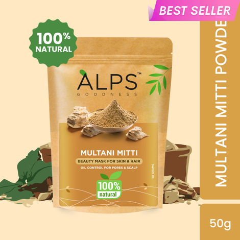 Buy Alps Goodness Powder - Multani Mitti (50 gm) | 100% Natural Fuller's earth| No Chemicals, No Preservatives, No Pesticides | For both hair & skin | Face pack for glowing skin-Purplle
