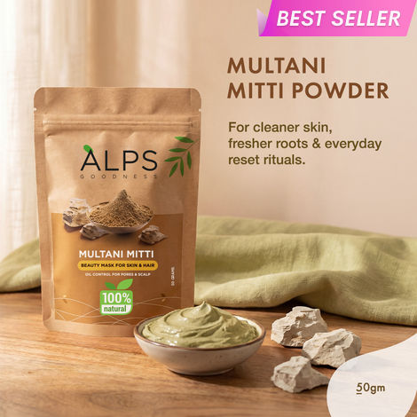 Buy Alps Goodness Powder - Multani Mitti (50 gm) | 100% Natural Fuller's earth| No Chemicals, No Preservatives, No Pesticides | For both hair & skin | Face pack for glowing skin-Purplle