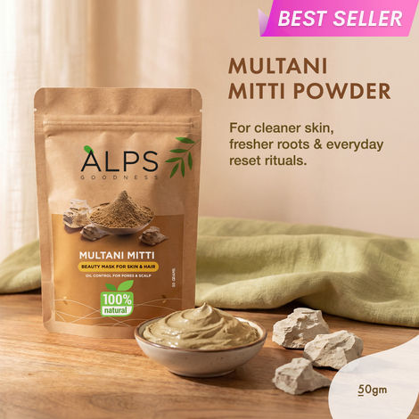 Buy Alps Goodness Powder - Multani Mitti (50 gm) | 100% Natural Fuller's earth| No Chemicals, No Preservatives, No Pesticides | For both hair & skin | Face pack for glowing skin-Purplle