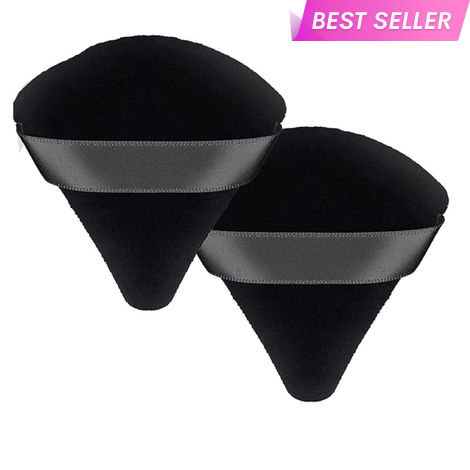 Buy Bronson Professional Pizza puff triangle makeup beauty blender sponge powder puff (2 pc: mix color)-Purplle