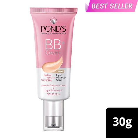 Buy Ponds BB+ Cream| Instant Spot Coverage + Light Make-up Glow | Tinted Moisturiser | Enhances Glow |Ivory |30 gm-Purplle