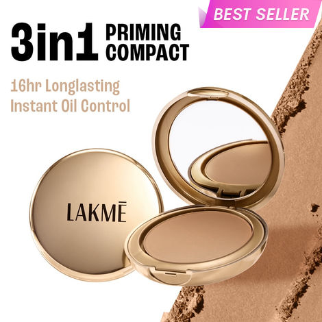 Buy Lakme 9 To 5 Powerplay Matte Compact, 3-in-1, Dry/Oily Skin, Honey Dew (9 gm)-Purplle