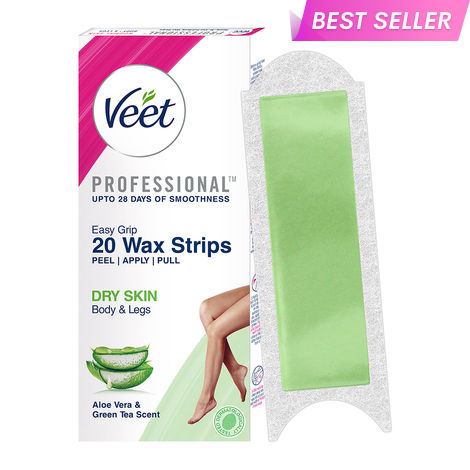 Buy Veet Hair Removal Wax Strips - Dry Skin (20 Strips)-Purplle
