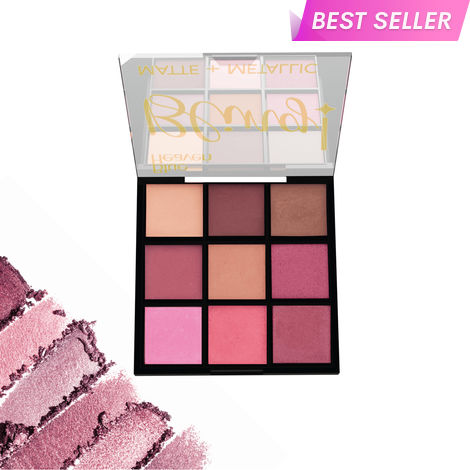 Buy Blue Heaven Bling 9 in 1 Eyeshadow Palette | Highly Pigmented and Easily Blendable Eye Makeup | Matte & Metallic Shades | Long Lasting and Lightweight | Cocktail Rush, 9 gm-Purplle