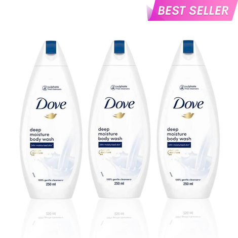 Buy Dove Deep moisture body wash 250 ml + (Free Loofah) Pack of 3-Purplle