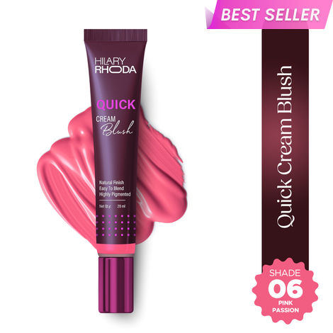 Buy Hilary Rhoda Quick Cream Blush | Highly Pigmented & Dewy Finish | Buildable Coverage | Weightless & Easy to Apply | 20 ml (Pink Passion- Shade 6)-Purplle