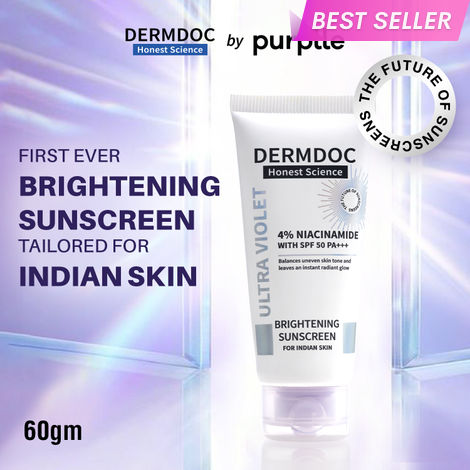 Buy DERMDOC SPF 50 4% Niacinamide Ultra Violet Brightening Sunscreen (60 gm) | PA+++ | Sunblock I Sunscreen for Oily Skin I UV Protection I Shine Free Formula-Purplle
