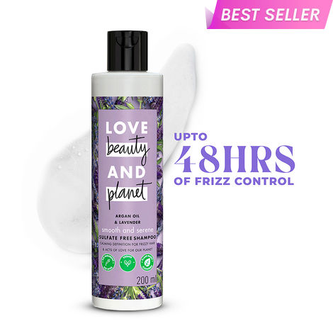 Buy Love Beauty Planet Argan Oil and Lavender Sulfate Free Smooth and Serene Shampoo, 200 ml-Purplle