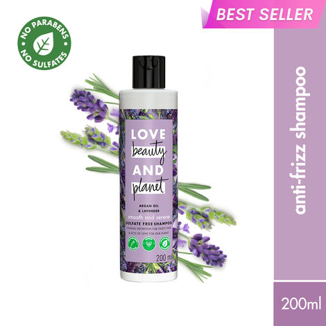 Buy Love Beauty Planet Argan Oil and Lavender Sulfate Free Smooth and Serene Shampoo, 200 ml-Purplle