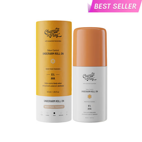 Buy Chemist at Play UnderArm Roll On | Alcohol & Aluminium Free | Woody Musk | Women & Men Deodorant Roll-on - For Men & Women (40 ml)-Purplle