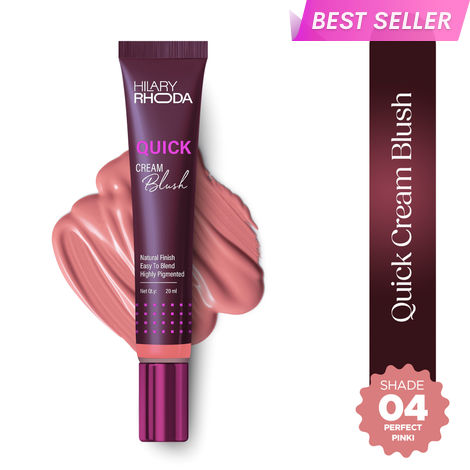 Buy Hilary Rhoda Quick Cream Blush | Highly Pigmented & Dewy Finish | Buildable Coverage | Weightless & Easy to Apply | 20 ml (Perfect Pink- Shade 4)-Purplle