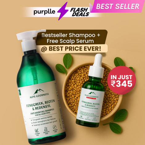 Buy Alps Goodness No Fall Pair with Anti-Hairfall Shampoo (500ml) & Anti-Hairfall Scalp Serum (30 ml) | Hairfall Control | Visible Hair Growth | Gentle Cleansing & Strengthening Duo-Purplle