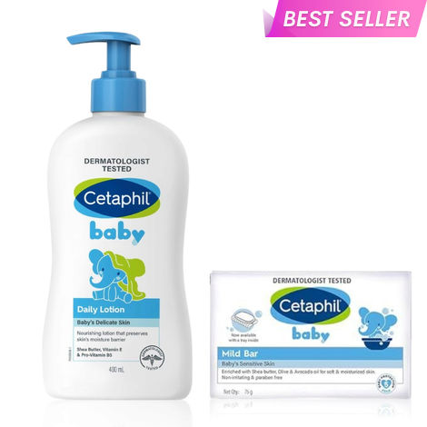 Buy Cetaphil Baby Care Kit (Baby Daily Lotion 400 ml + Baby Mild Bar 75 gm) - Combo of 2-Purplle