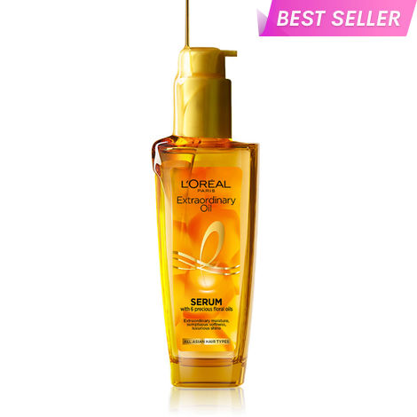 Buy L'Oreal Paris Extraordinary Oil Hair Serum Powered by Floral Oils for All Hair Types, Volume- 100 ml, Makes hair frizz-free, stronger, shiny and provides UV and Heat Protection, Loghtweight Formula-Purplle