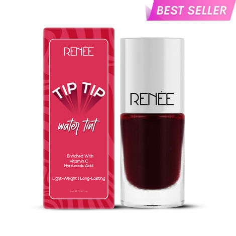 Buy Renee Tip Tip Water Tint 01 Cherry Whirl, Stain For Lip & cheeks, Hydrating, Long Lasting & Lightweight, Soft tint With Velvety Matte finish, Natural flushed look, Vitamin C & Hyaluronic Acid Infused, 5 ml-Purplle