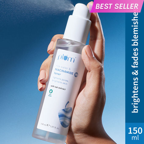 Buy Plum 3% Niacinamide & Rice Water Alcohol-Free Toner - Tightens Pores, Brightens & Fades Blemishes 150 ml-Purplle