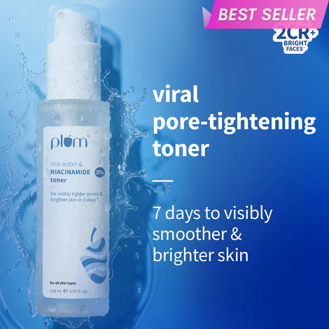 Buy Plum 3% Niacinamide & Rice Water Alcohol-Free Toner - Tightens Pores, Brightens & Fades Blemishes 150 ml-Purplle