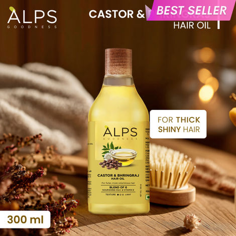 Buy Alps Goodness Castor & Bhringraj Hair Oil | Hair Fall Control | Hair Growth | 300 ml-Purplle