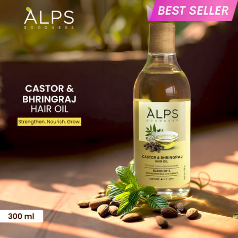 Buy Alps Goodness Castor & Bhringraj Hair Oil | Hair Fall Control | Hair Growth | 300 ml-Purplle