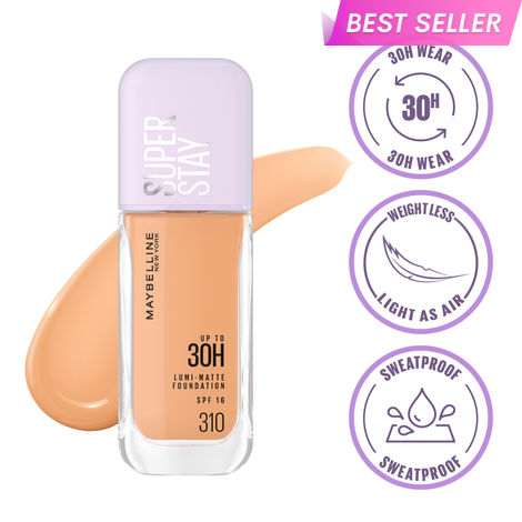 Buy Maybelline New York Super Stay Lumi-Matte Liquid Foundation 30H Longwear yet Light-As-Air, 310, 35 ml-Purplle