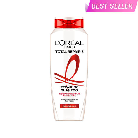 Buy L'Oreal Paris Total Repair 5 Shampoo For Damaged Hair | Powered by Keratin XS Technology| Fights 5 Signs of Hair Damage- Frizz, Breakage, Dryness, Stiff Hair, and Split ends | 340 ml-Purplle