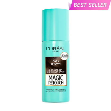 Buy L'Oreal Paris Magic Retouch Root Touch Up Hair Colour Spray, 2 Dark Brown - Temporary Hair Colour That Conceals Grey Hair, 75 ml-Purplle