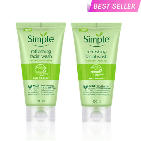 Buy Simple Refreshing Cleanse Duo (Kind to Skin Face Wash 100 ml x 2)-Purplle