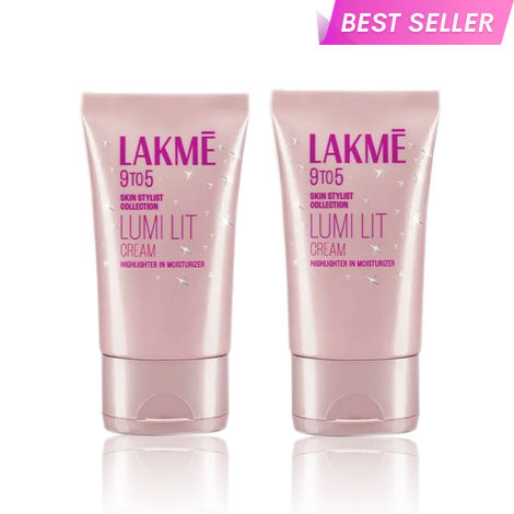 Buy Lakme Lumi Strobe Cream Duo (Highlighter + Moisturizer + Primer Dewy Rose 30 gm x 2)-Purplle