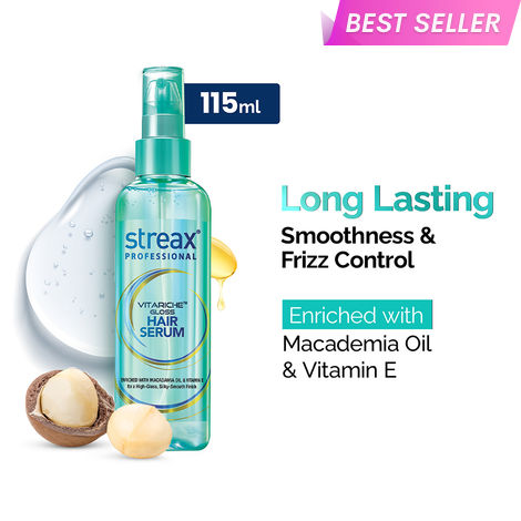 Buy Streax Professional Vitariche Gloss Hair Serum For Women| With Vitamin E & Macadamia Oil | For All Hair Types| 115 ml-Purplle