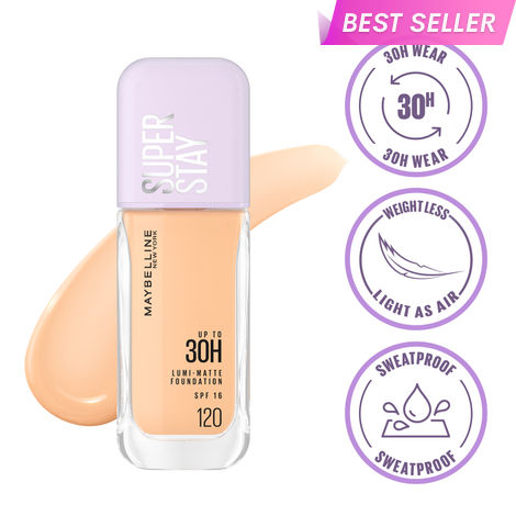 Buy Maybelline New York Super Stay Lumi-Matte Liquid Foundation 30H Longwear yet Light-As-Air, 120, 35 ml-Purplle
