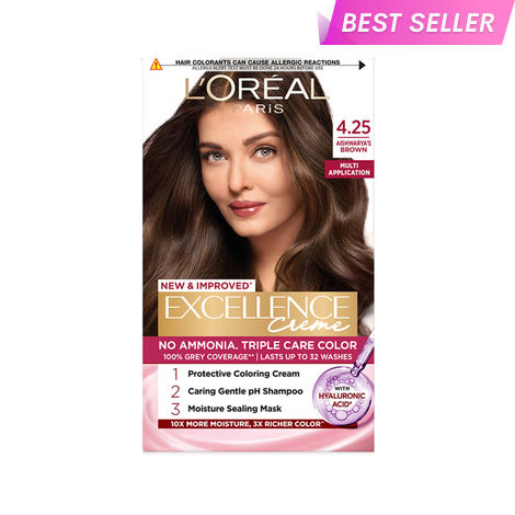 Buy L'Oreal Paris Excellence Creme Hair Color - Aishwarya's Brown 4.25 (72 ml + 100 gm)-Purplle
