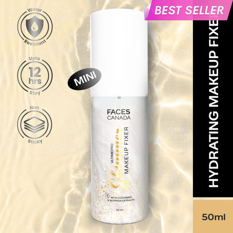 Buy FACES CANADA Ultime Pro Shimmer Makeup Fixer, 50 ml | Long Lasting Makeup Setting Spray | Keeps Makeup Intact | Glamourous Shimmer Finish | Hydrates, Soothes & Refreshes Skin | Alcohol Free-Purplle
