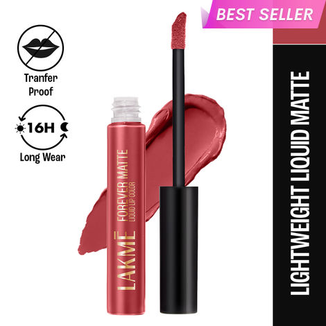 Buy Lakme Forever Matte Liquid Lip Colour - Pink Peach (5.6 ml)-Purplle
