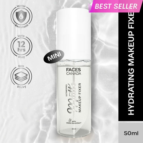 Buy FACES CANADA Ultime Pro Matte Makeup Fixer Mini, 50 ml | Long Lasting Makeup Setting Spray | Keeps Makeup Intact | Flawless Matte Finish | Hydrates, Soothes & Refreshes Skin | Non Drying & Controls Oil-Purplle