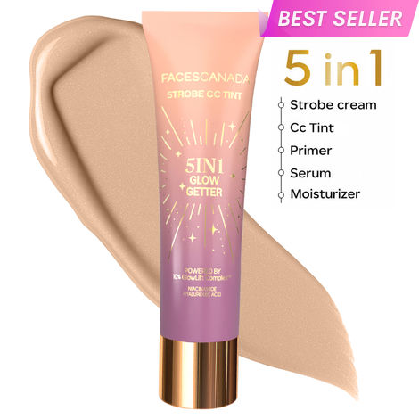 Buy FACES CANADA Strobe CC Tint - Paradise Vibes 01, 27 ml | 5-in-1 Serum + Moisturizer + Primer + BB/CC Cream + Strobe Cream | Lightweight | Radiant Dewy Glass Skin Glow | Niacinamide & Hyaluronic Acid | For Light to Medium Skin-Purplle