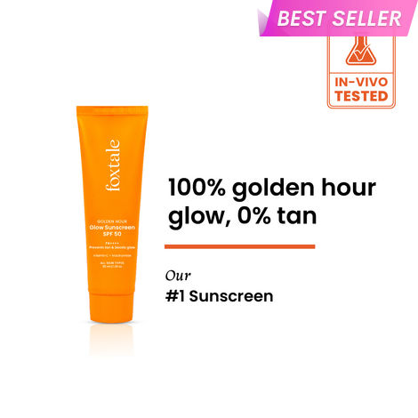 Buy Foxtale Glow Sunscreen SPF 50 PA++++ Lightweight with Vitamin C and Niacinamide | Fast Absorbing | UVA and UVB filters | Prevents Tanning | No White Cast | Non-Greasy | For Men & Women | All Skin Types – 30 ml-Purplle
