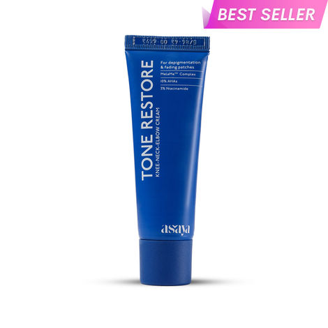 Buy ASAYA Tone Restore Cream for Dark Knees, Elbows & Neck | Depigmenting Cream with MelaMe™ Complex, Kojic Acid, AHAs & Urea | Brightening & Smoothing | Evens skin tone | Smooths rough, textured skin | For Men & Women | 50 gm-Purplle