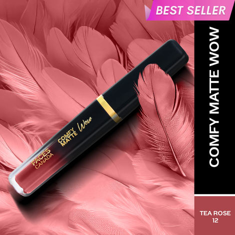Buy FACES CANADA Comfy Matte Wow Liquid Lipstick - Tea Rose 12 (3.8 ml) | One Swipe Application | Highly Pigmented | Comfortable Wear | Glides Smoothly | Long Lasting | Transferproof-Purplle
