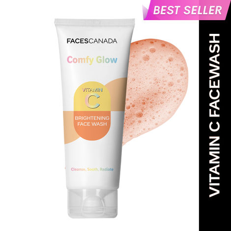 Buy FACES CANADA Comfy Glow Vitamin C Face Wash - 50 ml | Brightening & Refreshing Daily Cleanser | Removes Dirt, Oil & Impurities | Gentle, Hydrating & Glow-Boosting Formula-Purplle