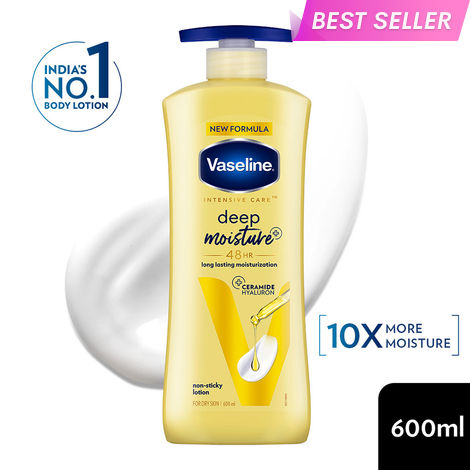 Buy Vaseline Intensive Care Deep Moisture Body Lotion - Dry Skin, With Pure Oat Extract, Long Lasting Moisturisation, 600 ml-Purplle