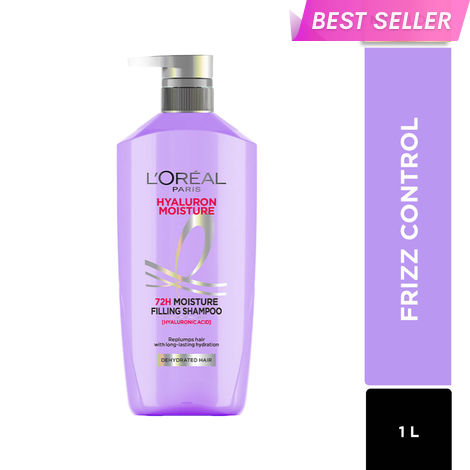 Buy L'Oreal Paris Hyaluron Moisture 72HR Moisture Filling Shampoo powered by Hyaluronic Acid, for Frizz-free, Hydrated and Bouncy Hair Full of Life | 1000ml-Purplle