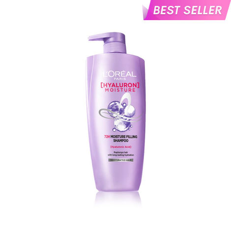 Buy L'Oreal Paris Hyaluron Moisture 72HR Moisture Filling Shampoo powered by Hyaluronic Acid, for Frizz-free, Hydrated and Bouncy Hair Full of Life | 650 ml-Purplle