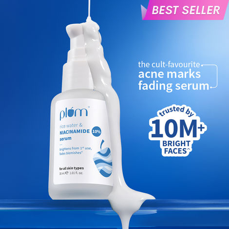 Buy Plum 10% Niacinamide Face Serum With Rice Ferment - Brightens Skin & Fades Blemishes & Acne Marks 30 ml-Purplle