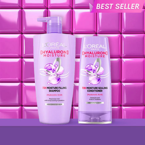 Buy L'Oreal Paris Hyaluron Moisture Hair Care Duo 3 (Hyaluron Moisture 72H Moisture Shampoo (1 L) Hyaluron Moisture 72H Moisture Conditioner (175 ml)-Purplle