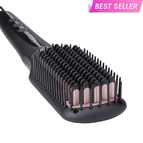 Buy VEGA Black Shine Hair Straightener Brush for Women, Straight in Min, Ionic & Thermoprotect Technology, 16 Temperature Settings, Hot Brush Heat Damage Protection for Scalp, Straightening Brush, VHSB-04 1 pc-Purplle