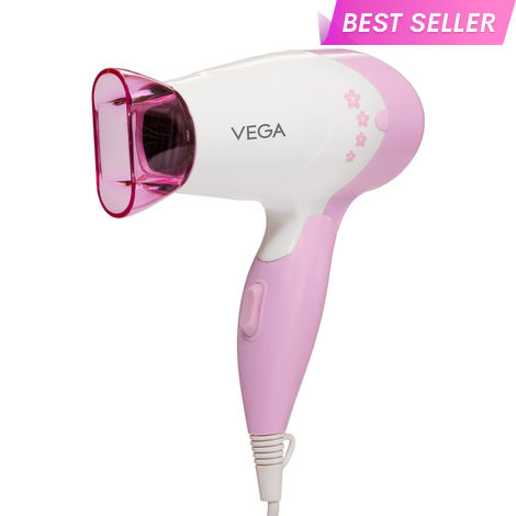 Buy VEGA Insta Glam Foldable 900W-1000Watts Hair Dryer for Men & Women, 2 Heat & 1 Speed Settings (Low & High), Perfect Blow Dry & Style, Compact Hair Dryer for Travel & Home Use (VHDH-20) Made In India - 1 pc | gift for women-Purplle