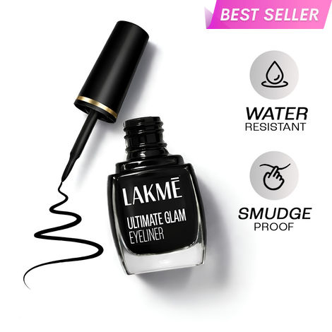 Buy Lakme Ultimate Glam Eye Liner | Semi Matte | Black | 9 ml-Purplle